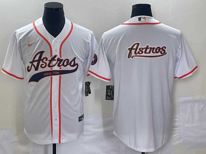 Men%27s Houston Astros White Team Big Logo Cool Base Stitched Baseball Jersey->houston astros->MLB Jersey